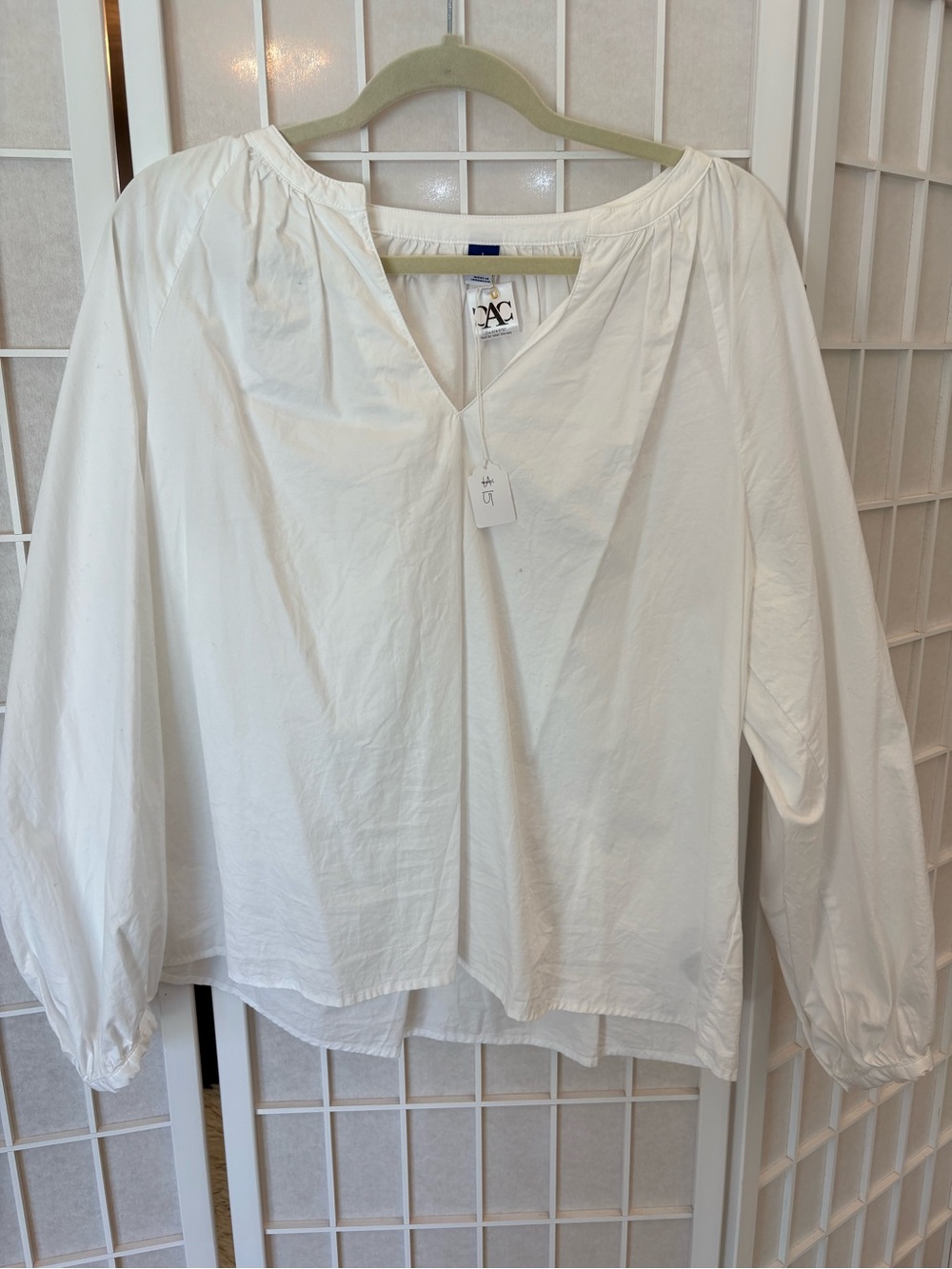 Old Navy White Peasant-Style Long Sleeve Blouse
